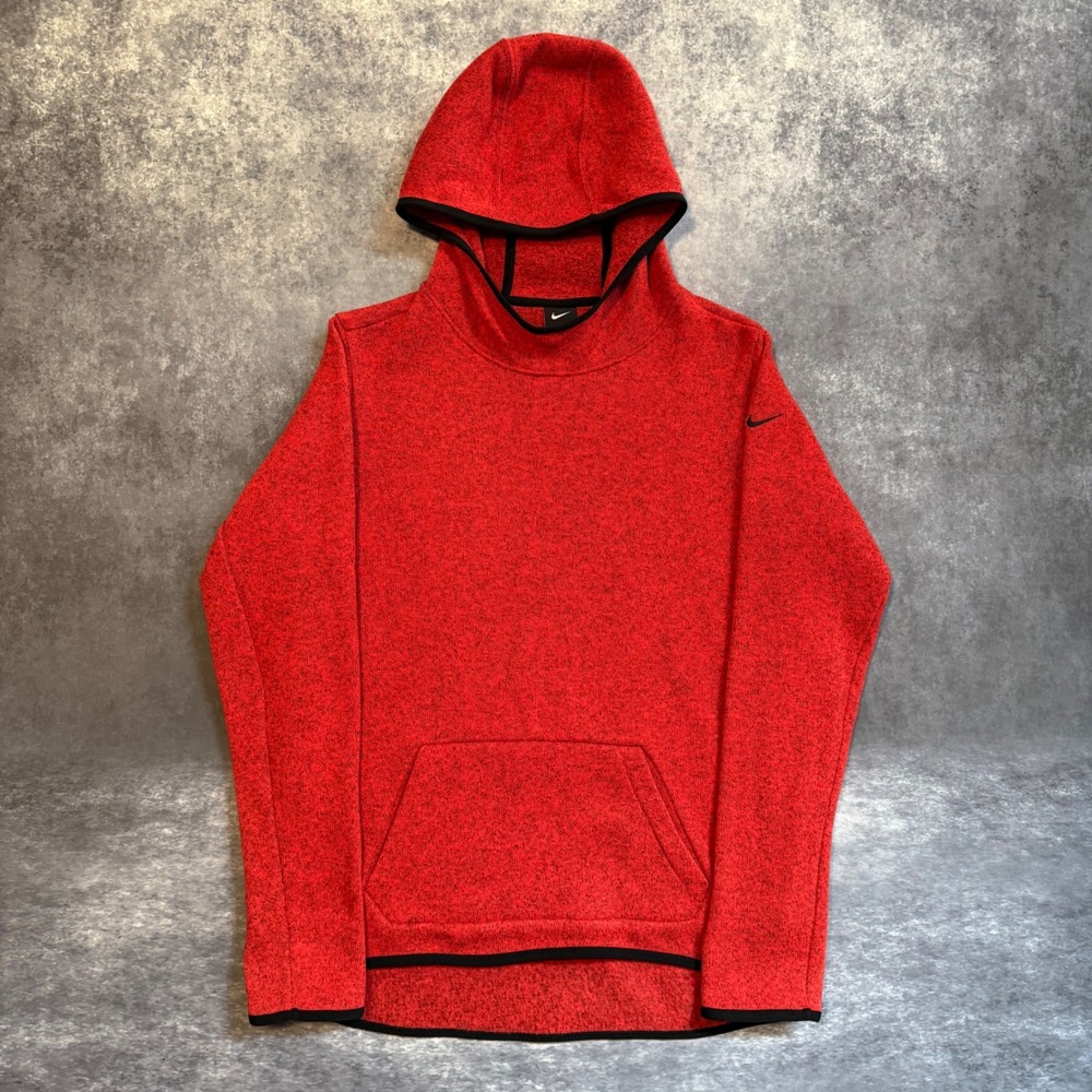 Nike Therma-FIT Womens XL Red Heathered Pullover Hoodie Sweatshirt